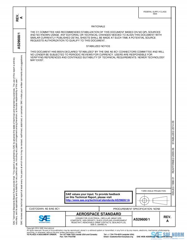 SAE AS 29600/1 Series PDF
