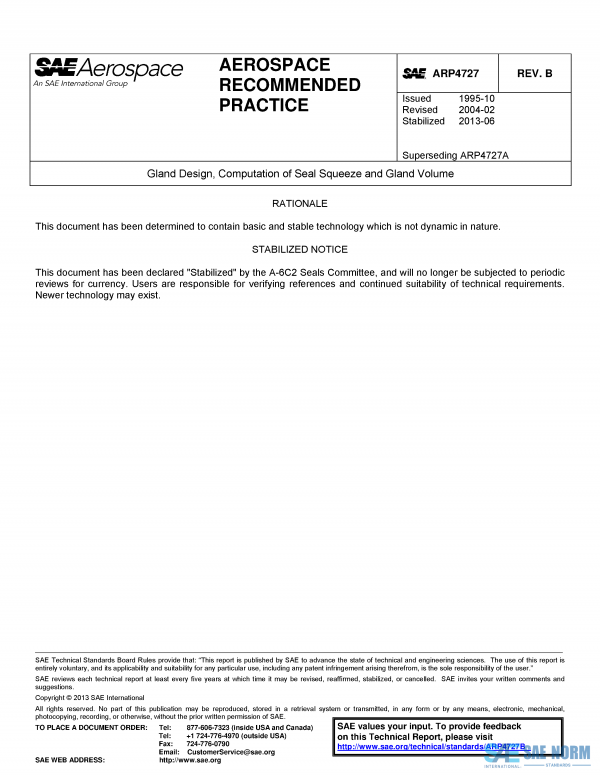SAE ARP 4727 Series PDF