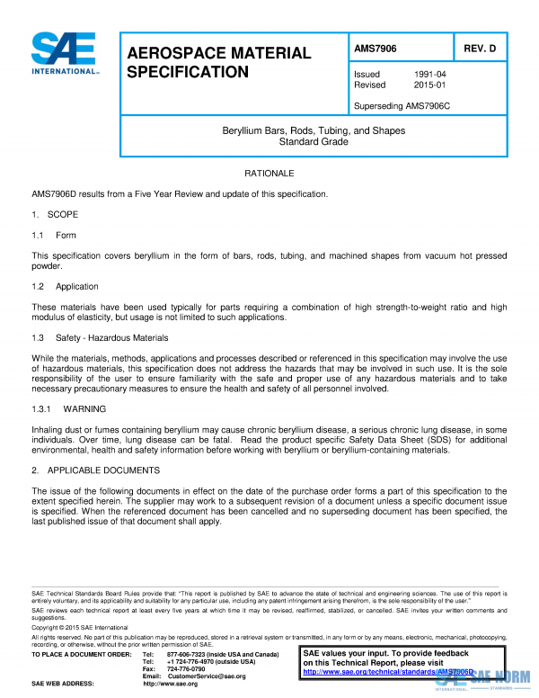 SAE AMS 7906 Series PDF