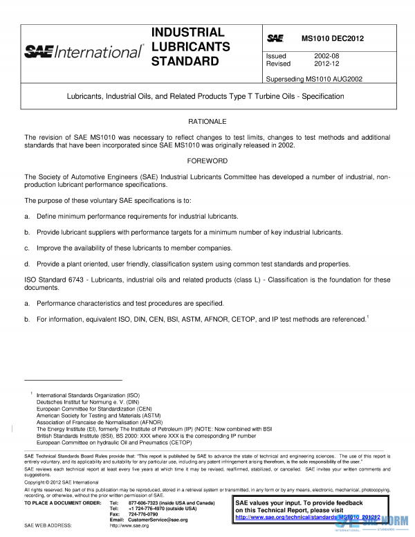 SAE MS 1010 Series PDF