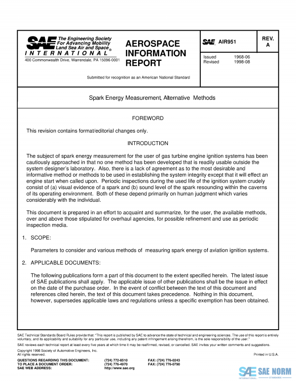 SAE AIR 951 Series PDF