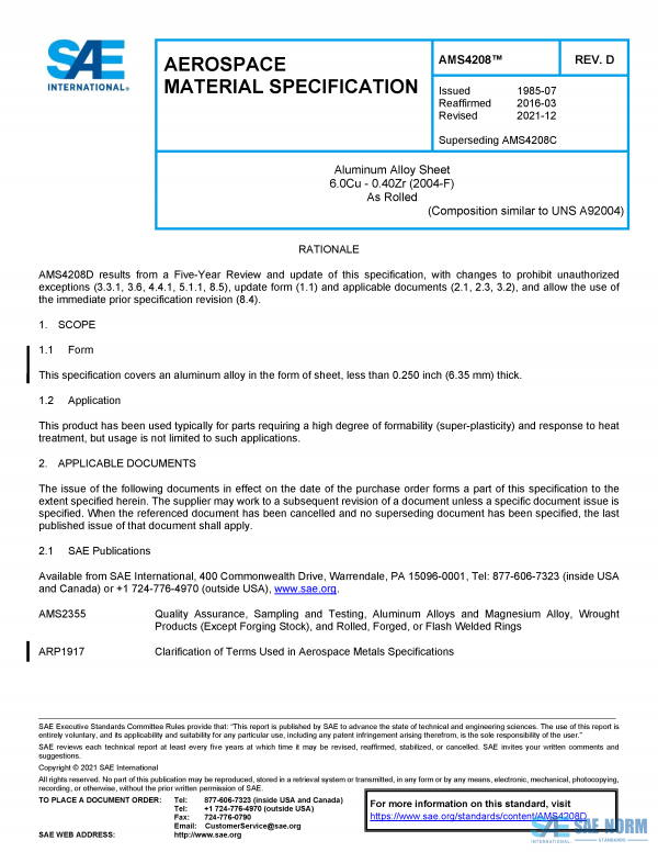 SAE AMS 4208 Series PDF