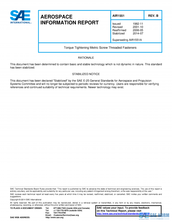 SAE AIR 1551 Series PDF