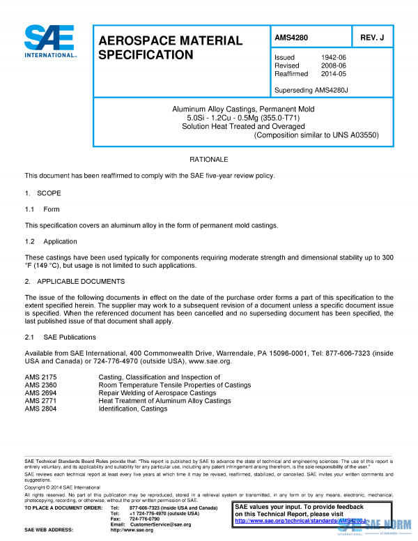 SAE AMS 4280 Series PDF
