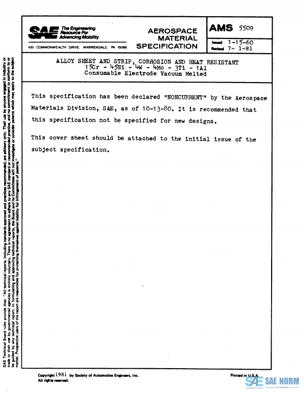 SAE AMS 5509 Series PDF
