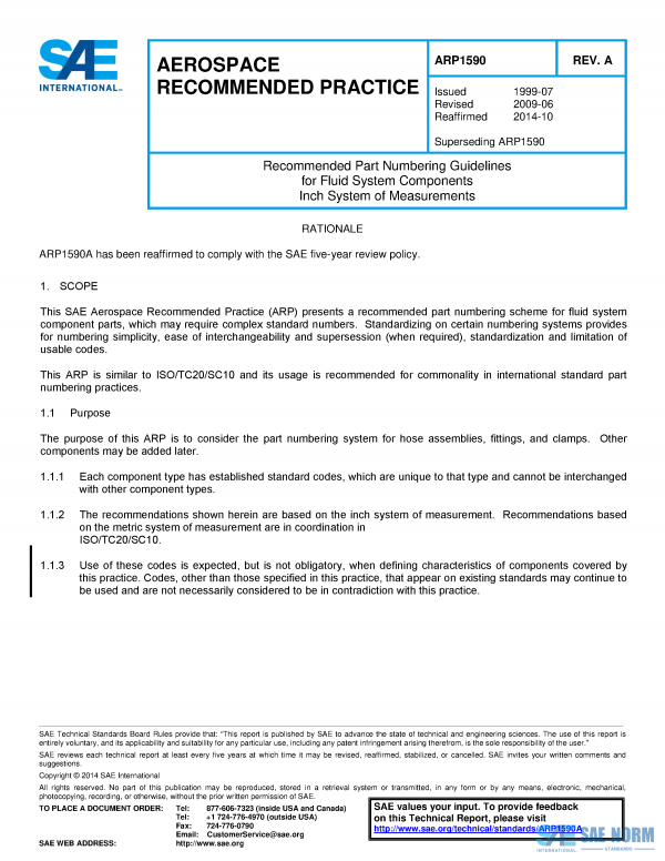 SAE ARP 1590 Series PDF