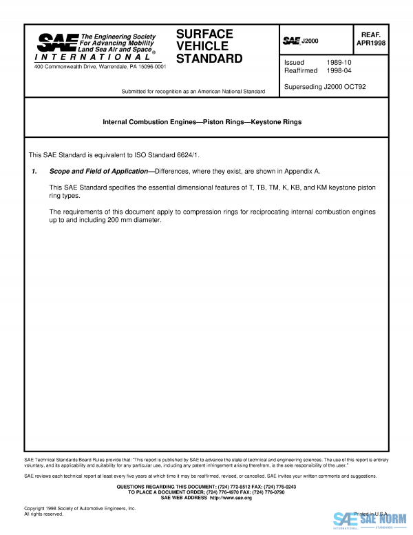 SAE J 2000 Series PDF