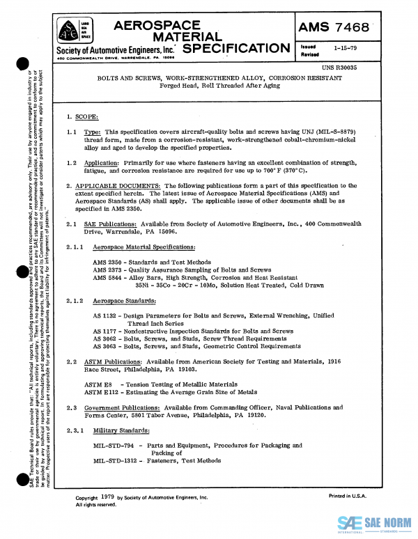SAE AMS 7468 Series PDF