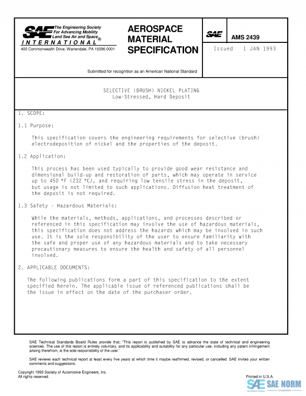 SAE AMS 2439 Series PDF