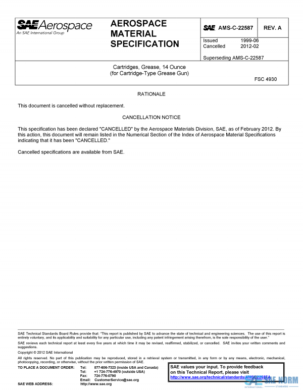 SAE AMSC 22587 Series PDF