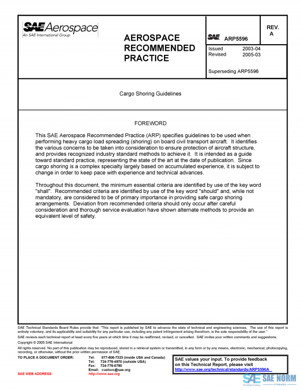 SAE ARP 5596 Series PDF