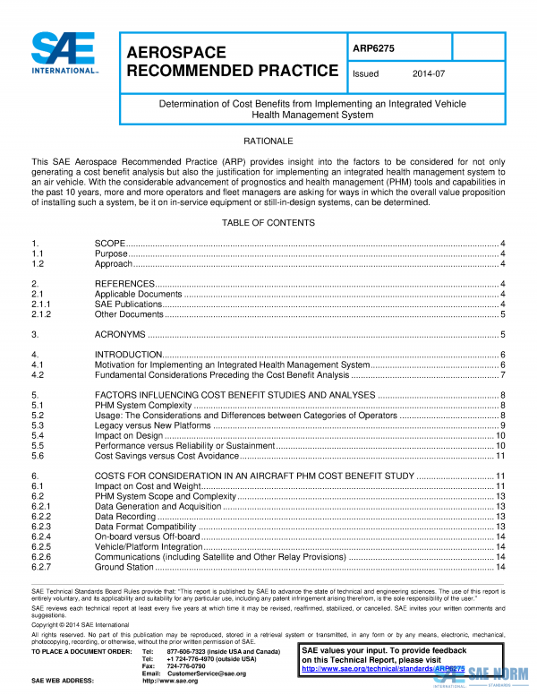 SAE ARP 6275 Series PDF
