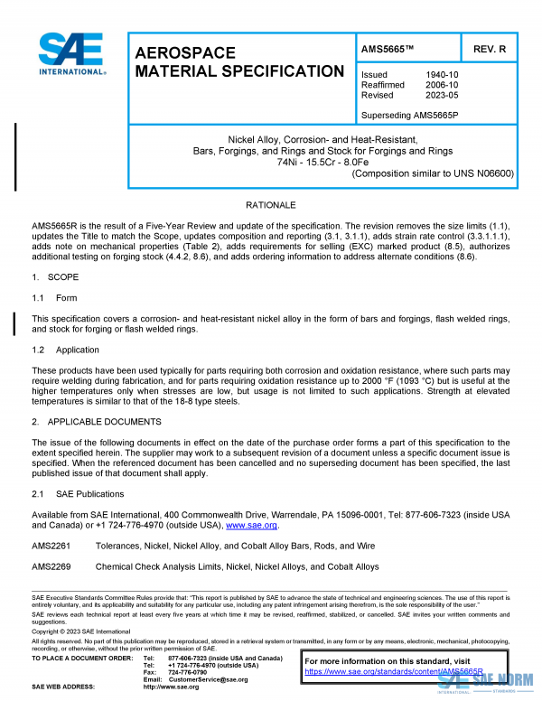 SAE AMS 5665 Series PDF
