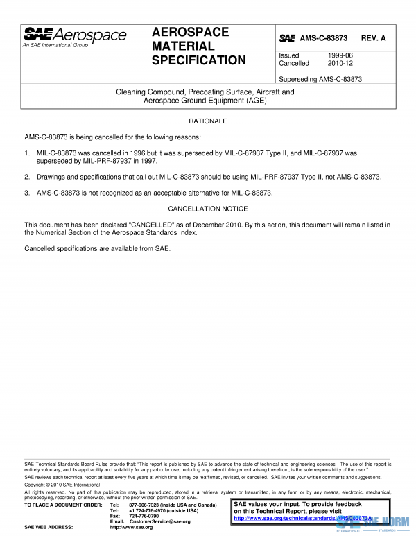SAE AMSC 83873 Series PDF