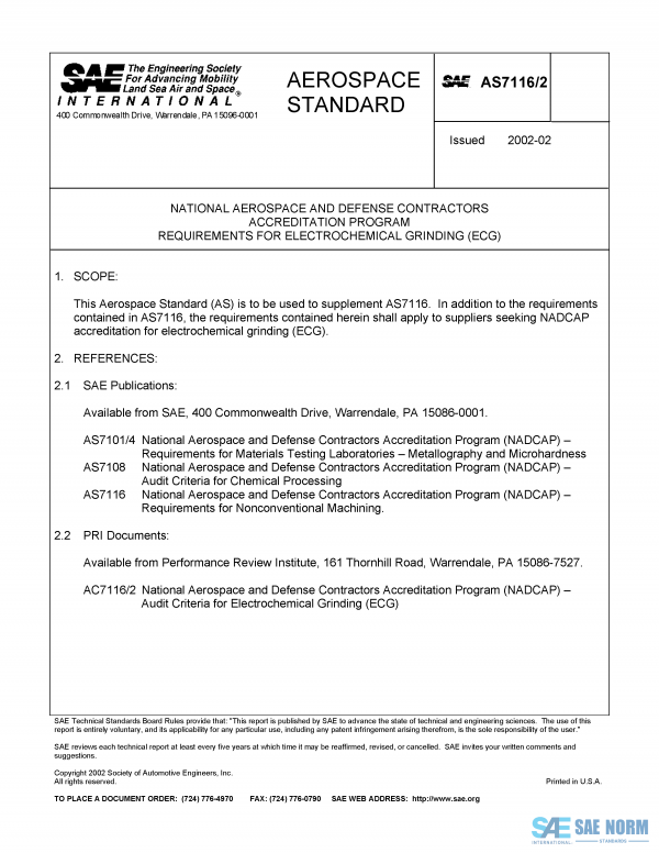 SAE AS 7116/2 Series PDF