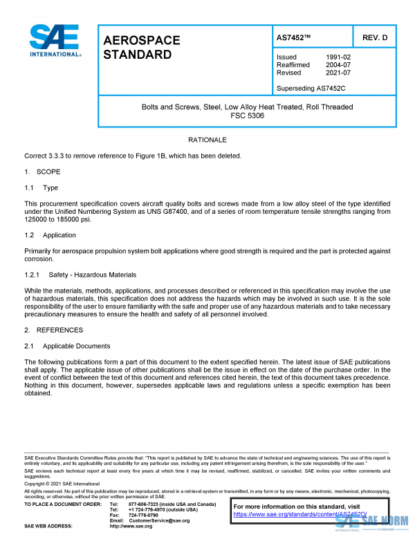 SAE AS 7452 Series PDF