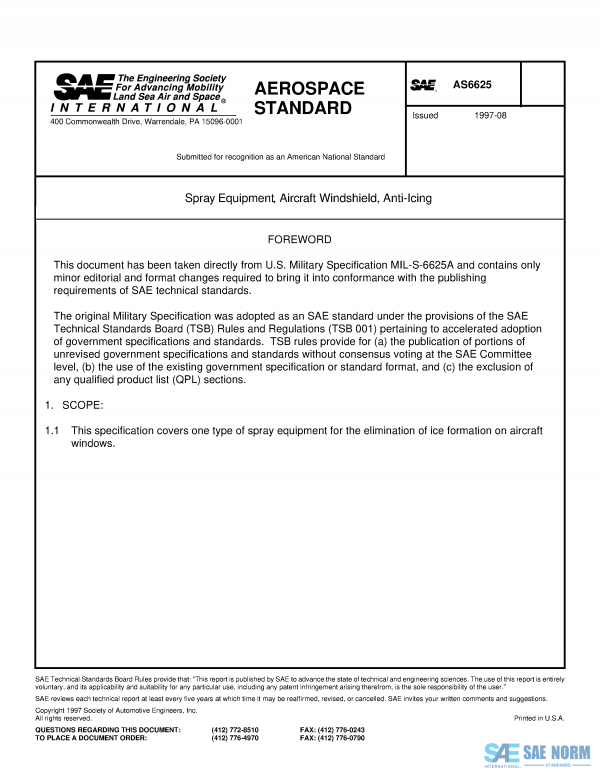SAE AS 6625 Series PDF