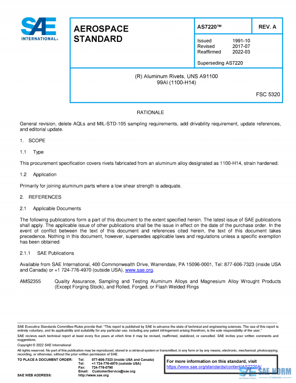 SAE AS 7220 Series PDF