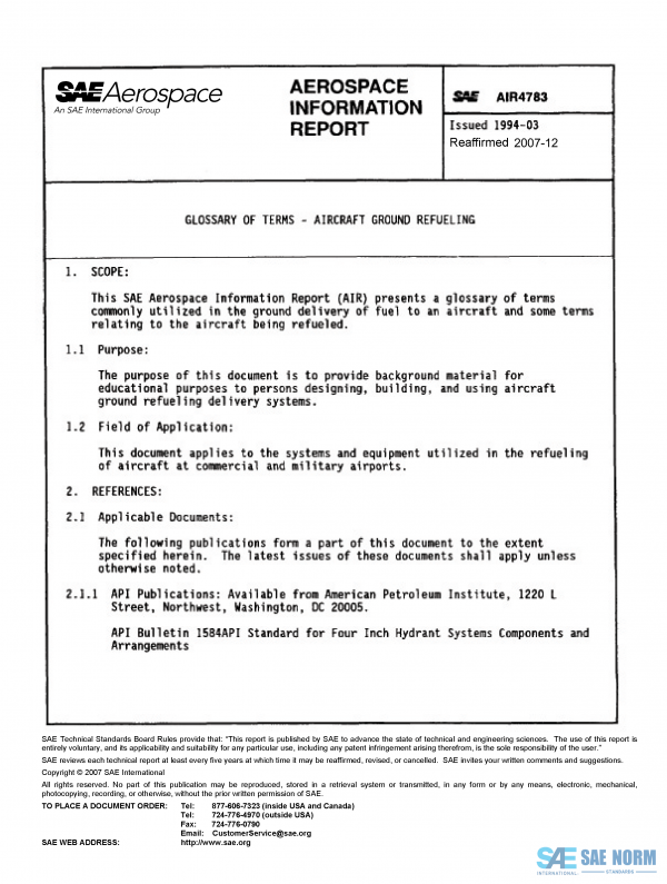 SAE AIR 4783 Series PDF