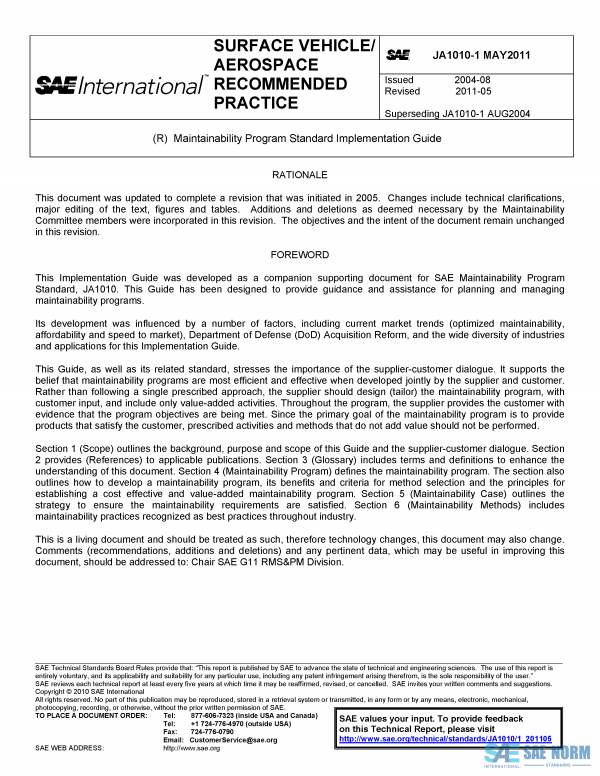 SAE JA 1010/1 Series PDF