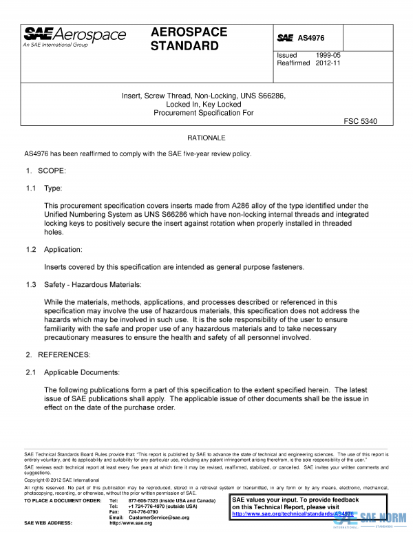 SAE AS 4976 Series PDF