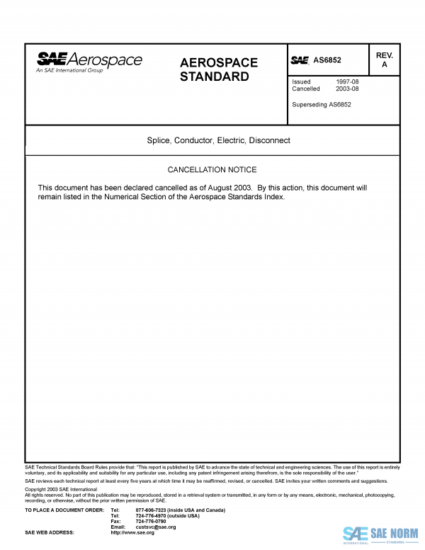 SAE AS 6852 Series PDF