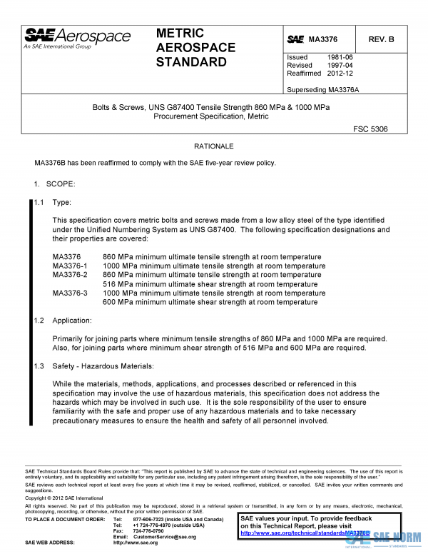 SAE MA 3376 Series PDF
