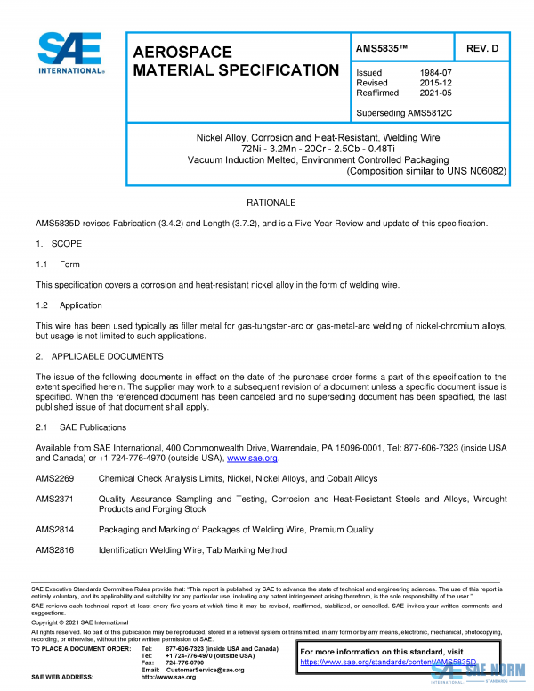 SAE AMS 5835 Series PDF