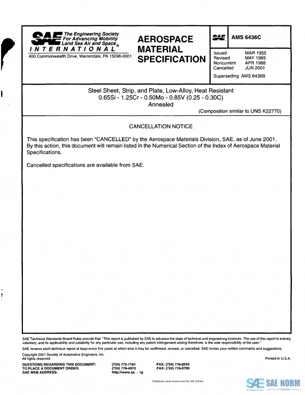 SAE AMS 6436 Series PDF
