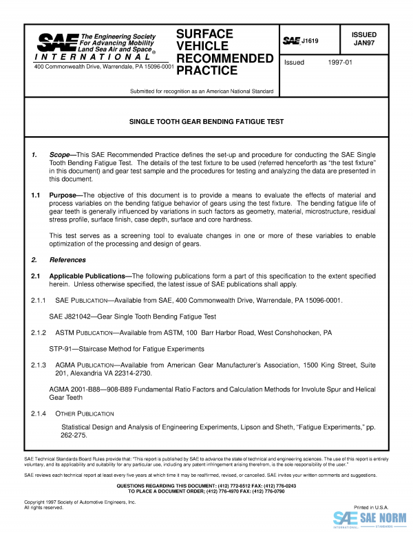 SAE J 1619 Series PDF