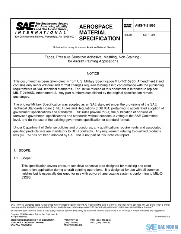 SAE AMST 21595 Series PDF