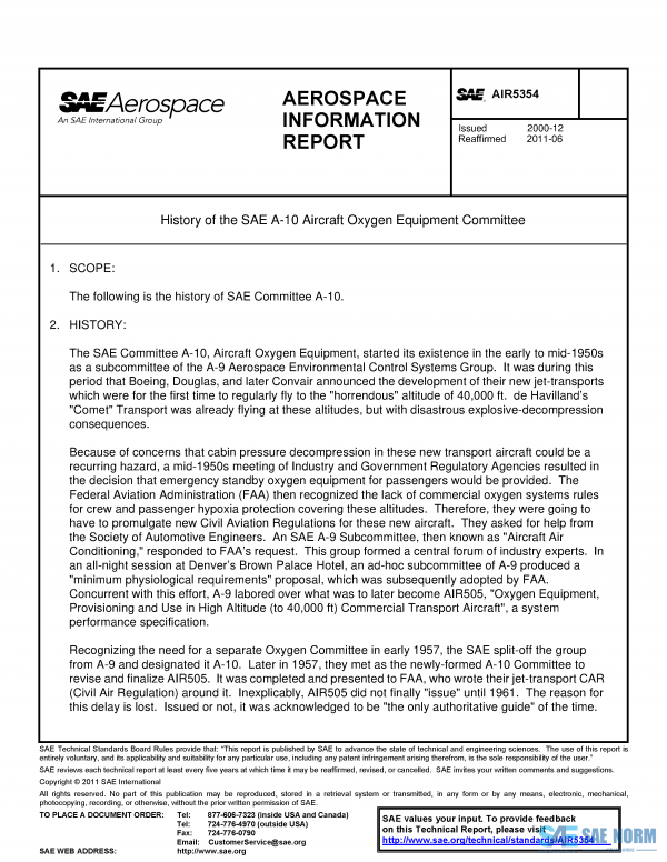 SAE AIR 5354 Series PDF