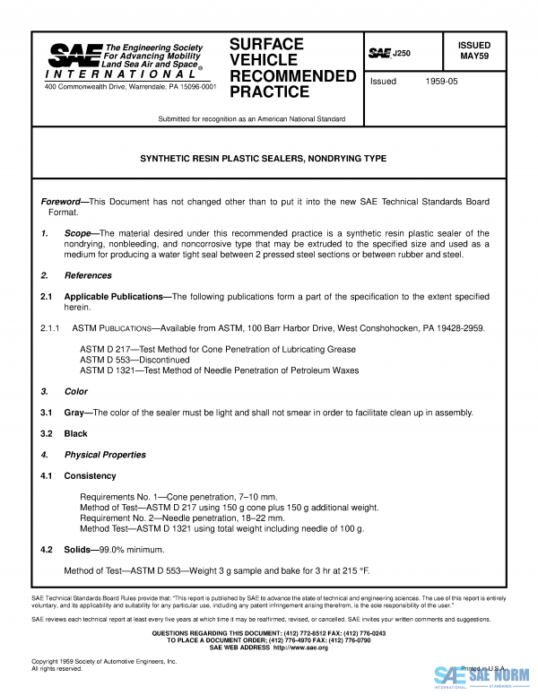 SAE J 250 Series PDF