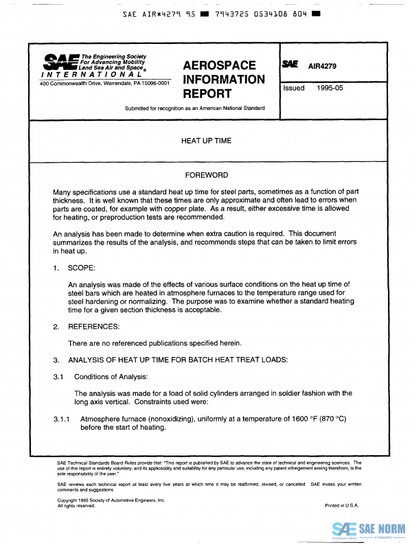 SAE AIR 4279 Series PDF