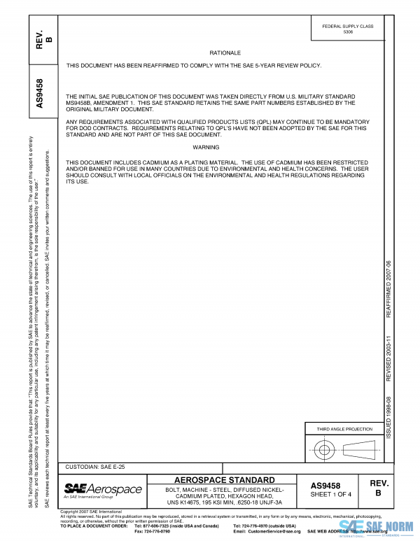 SAE AS 9458 Series PDF