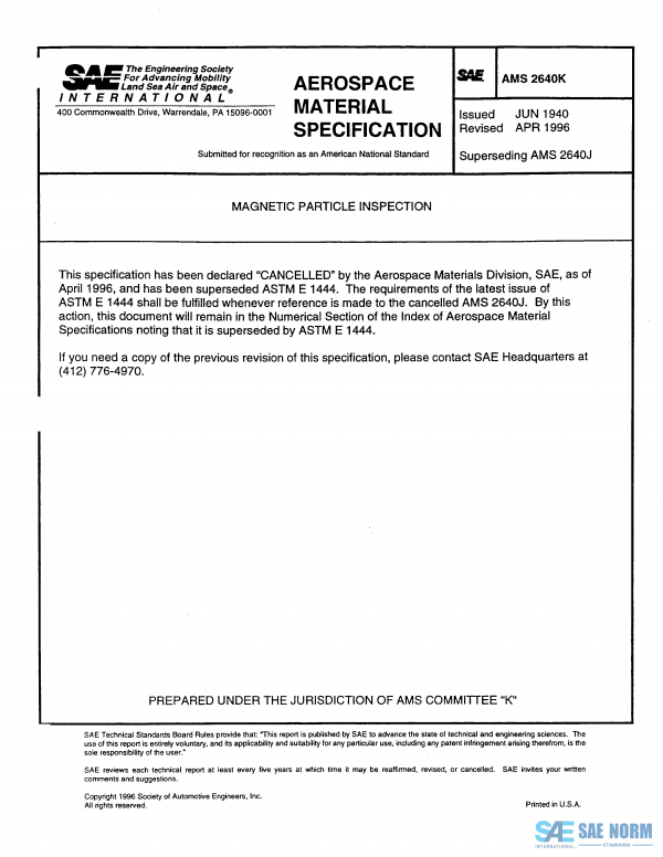 SAE AMS 2640 Series PDF