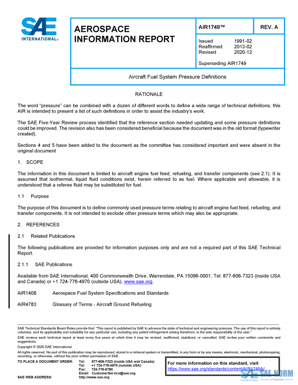 SAE AIR 1749 Series PDF