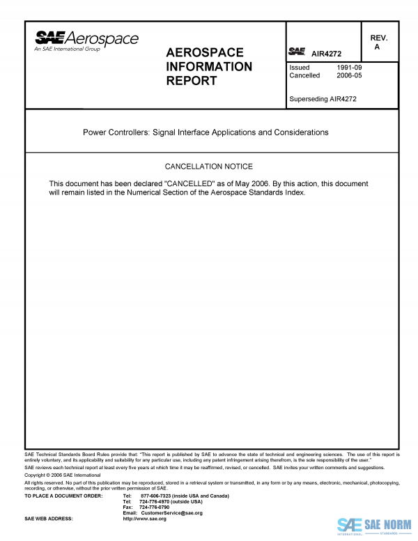 SAE AIR 4272 Series PDF