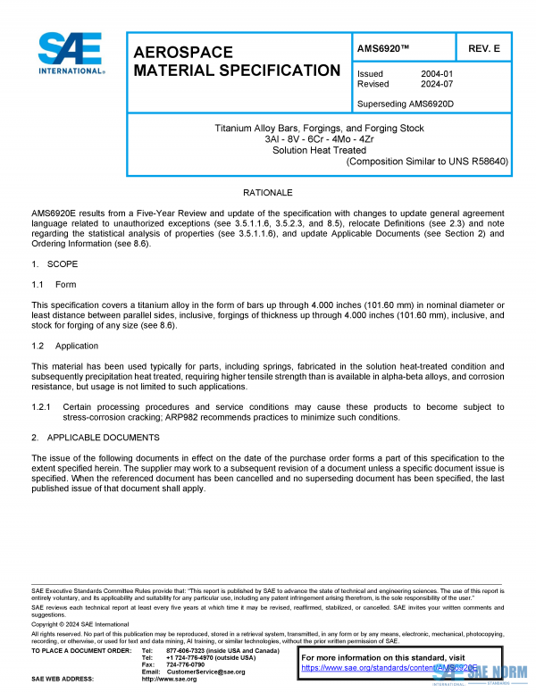 SAE AMS 6920 Series PDF