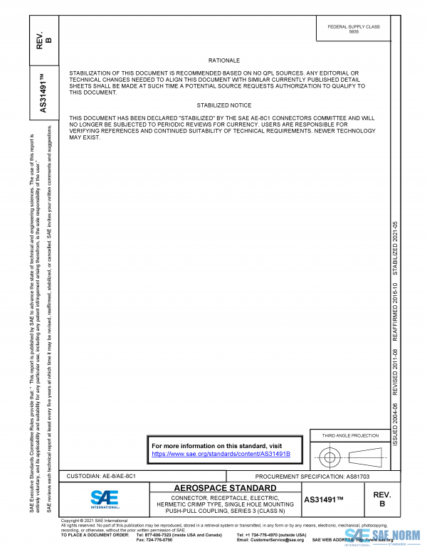 SAE AS 31491 Series PDF