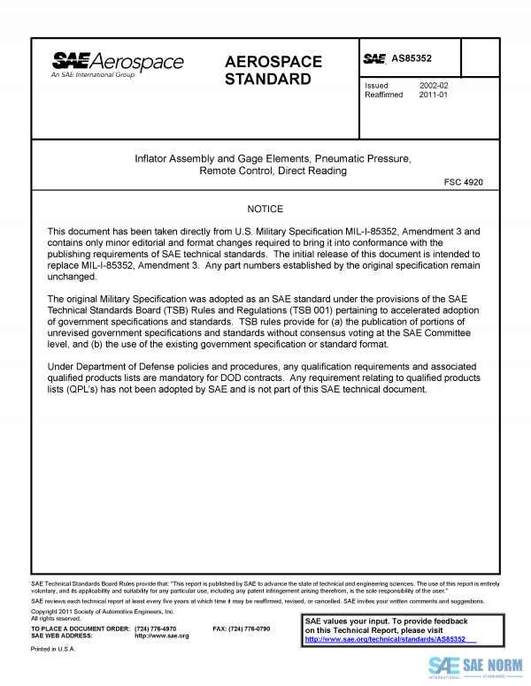 SAE AS 85352 Series PDF