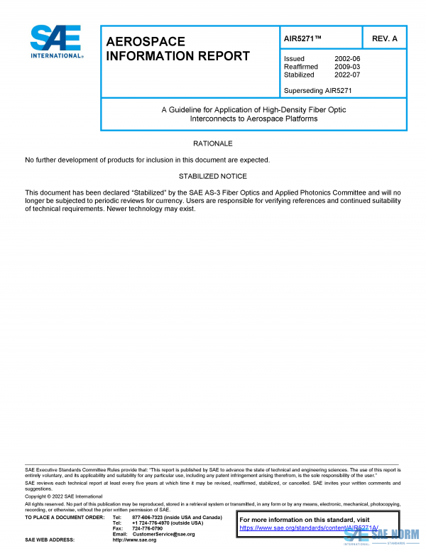 SAE AIR 5271 Series PDF