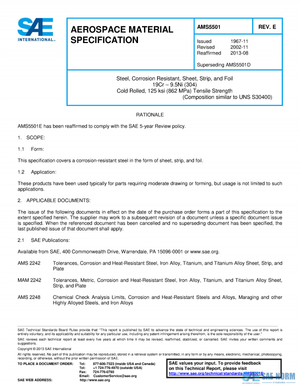 SAE AMS 5501 Series PDF