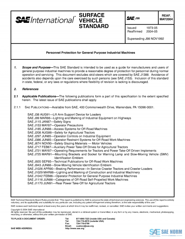 SAE J 98 Series PDF