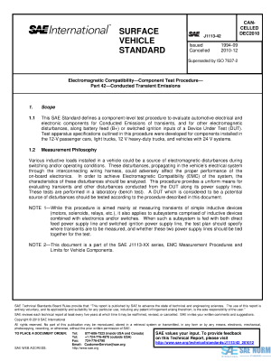 SAE J 1113/42 Series PDF