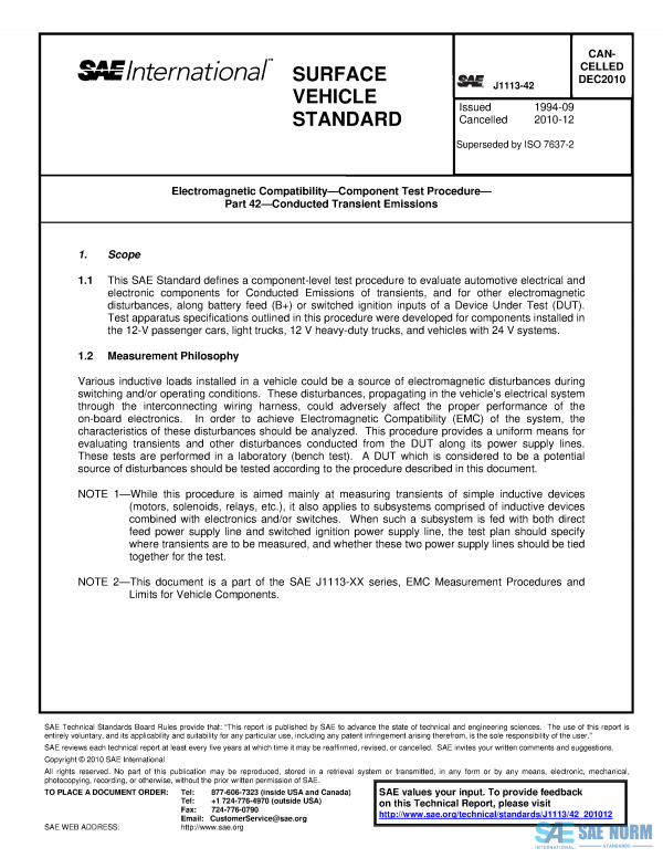 SAE J 1113/42 Series PDF