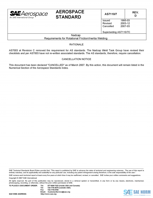 SAE AS 7110/7 Series PDF