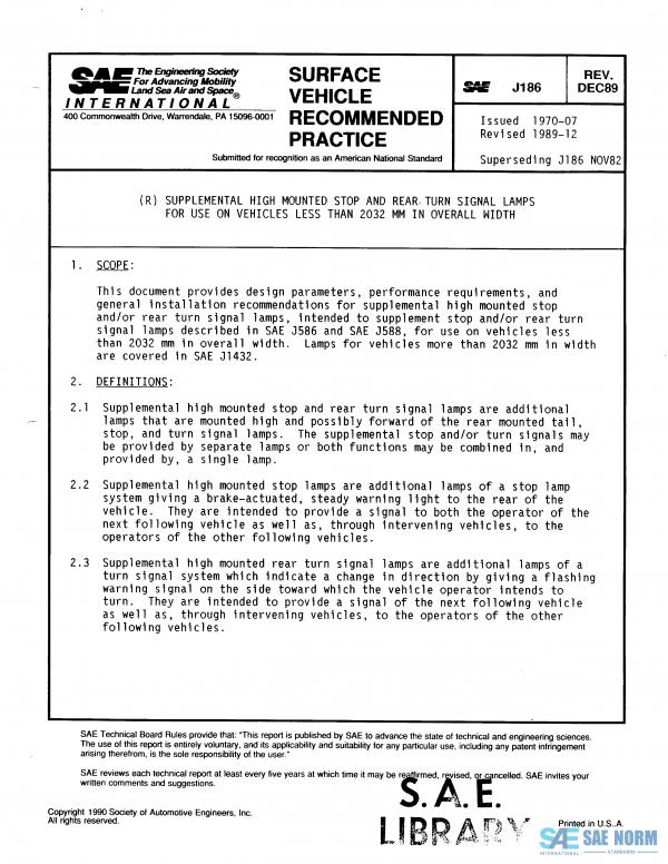 SAE J 186 Series PDF