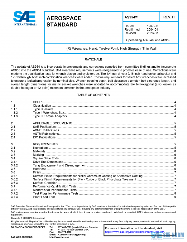 SAE AS 954 Series PDF