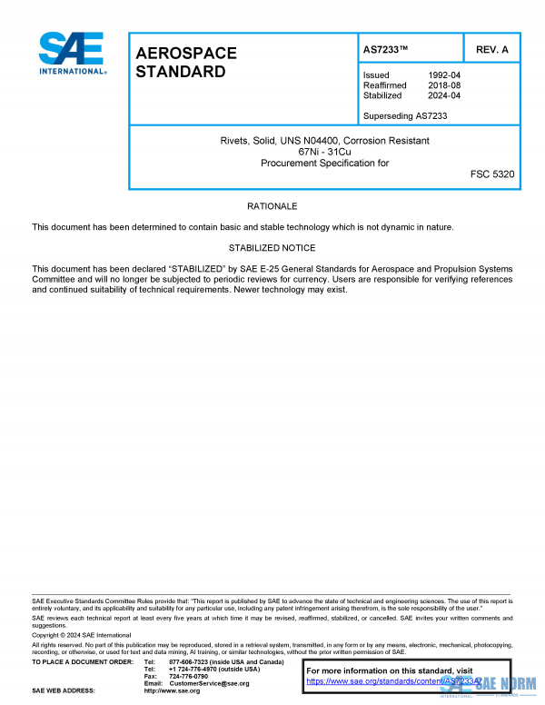SAE AS 7233 Series PDF